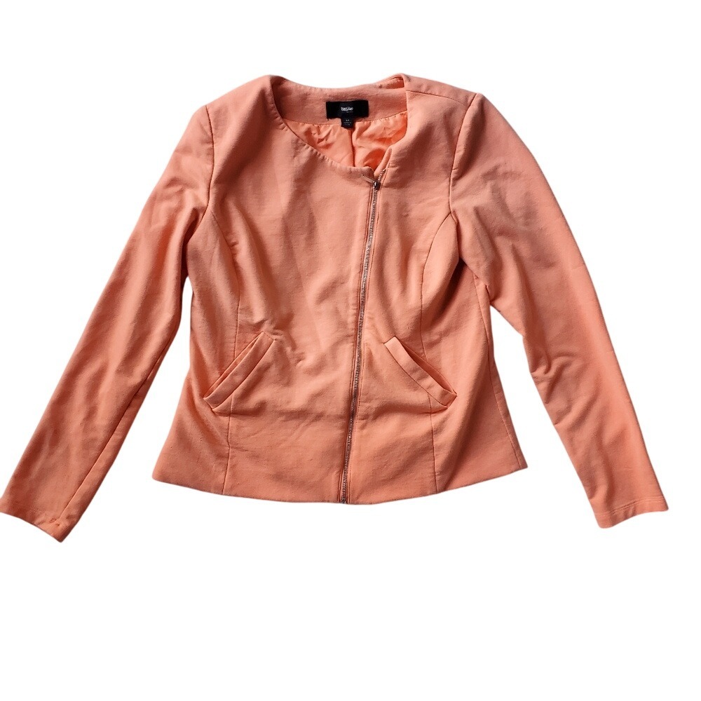 Mossimo Peach Casual Blazer‎ with asymmetrical zipper and pockets  In Size Small